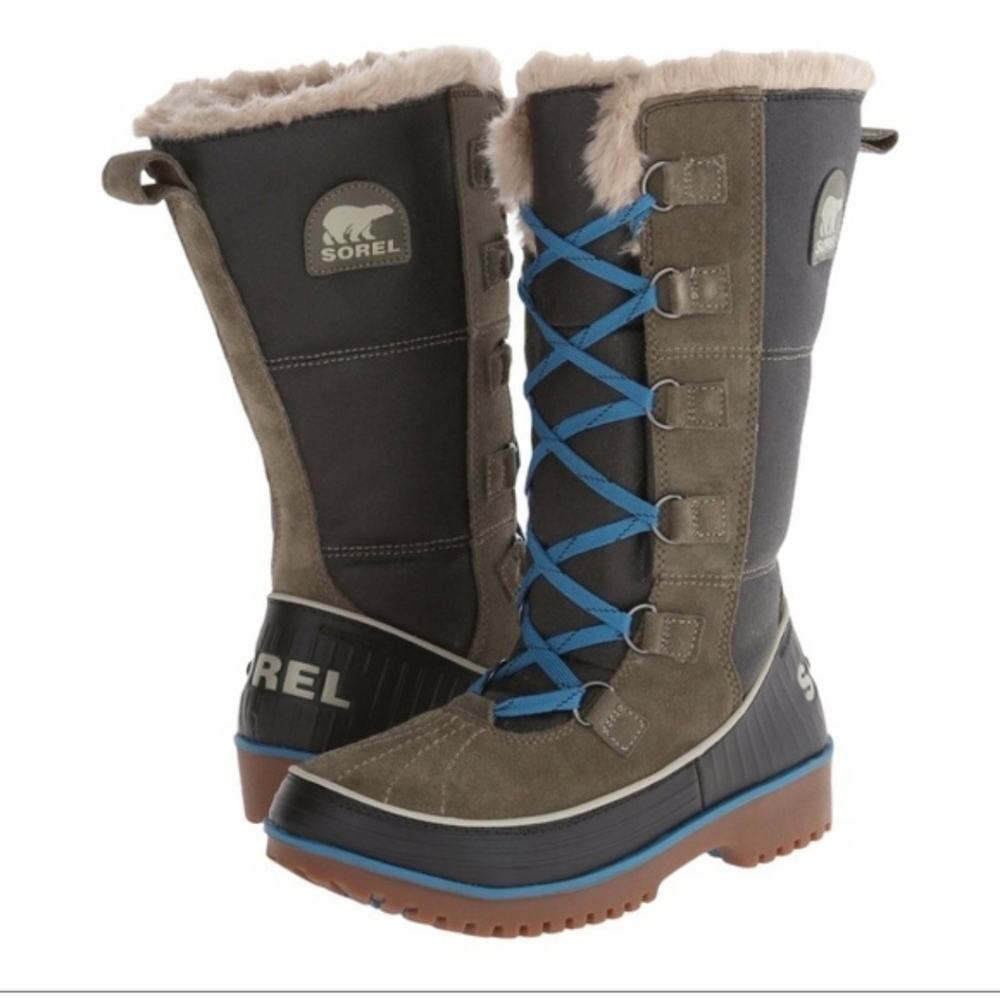 Sorel Tivoli High II Winter Boots Peat Moss Colorway Womens Size 6